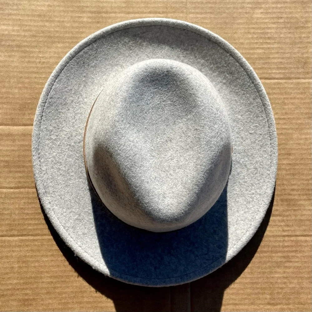 Will+Bear Gray Australian Felted Wool Fedora Hat Size Medium Unisex *Like New* - Picture 3 of 12